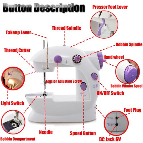 🔥HOT SALE🔥 COD！D&D-202 Compact Electric Fully Automatic Home Sewing Machine, Desktop Sewing Machine with Light, Foot-Operated Portable Sewing Machine