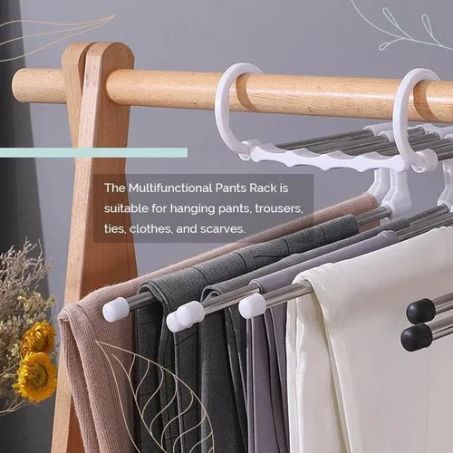 Buy one get one free - Home multi-functional telescopic folding trouser rack