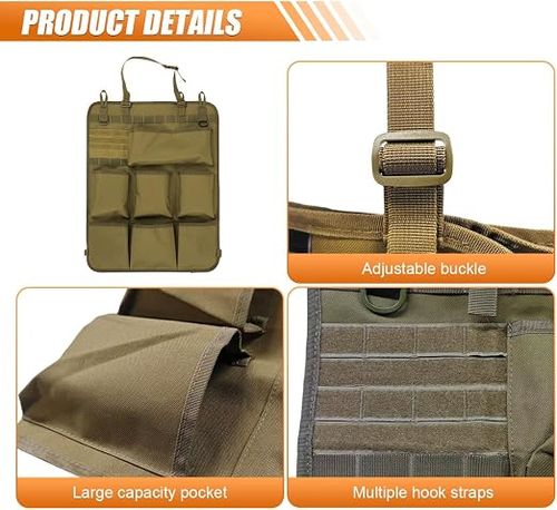 Car seat back storage bag with 8 pockets