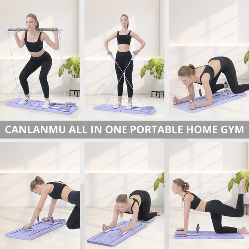 Upgraded home pilates reformer board with automatic rebound design, combines abdominal trainer and ab roller wheel, multifunctional fitness gear for full body exercise, durable and space-saving, free shipping and cash on delivery