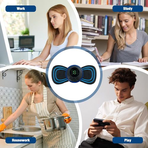 Buy 1 Get 3 portable rechargeable cordless mini neck massager, EMS microcurrent cervical massage pad, multifunctional massager suitable for neck, arms, back, waist and legs, lightweight for daily use, free shipping and cash on delivery