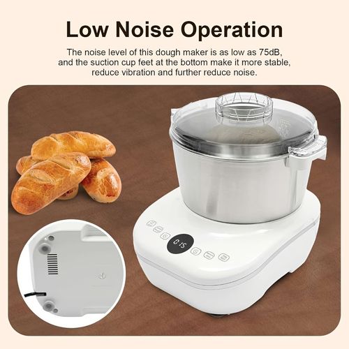 Home electric dough kneading machine with built-in fermentation function, multifunctional automatic bread and pizza dough machine, food-grade 304 stainless steel mixing bowl, intelligent microcomputer timing control