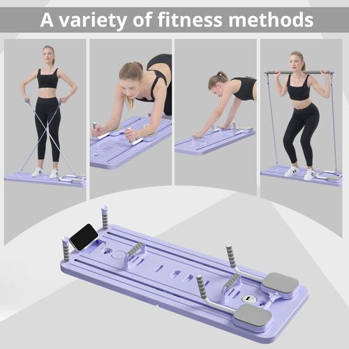 Upgraded home pilates reformer board with automatic rebound design, combines abdominal trainer and ab roller wheel, multifunctional fitness gear for full body exercise, durable and space-saving, free shipping and cash on delivery