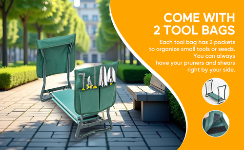 Foldable Gardening Stool for Sitting and Kneeling