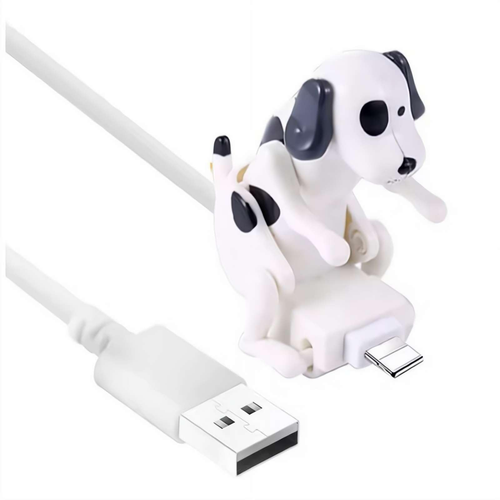 Funny Dog Fast Charger Cable, Humping Dog USB Charging Cable, Portable Stray Dog Toy Phone Charging Cable for iOS and Type-C Phones, White Color, COD Free Shipping, Pay on Delivery