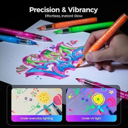 Glow-in-the-Dark Face and Body Paint Marker Set (8 Pieces)