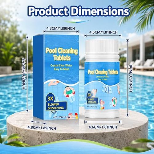 Quick Pool Cleaning Tablets (100 Tablets, Free Spray Bottle)