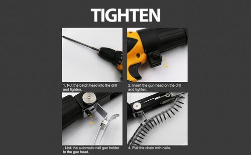 Drill automatic chain nail gun adapter