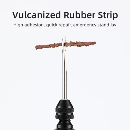 Portable Bike Tubeless Tire Puncture Repair Kit, Flat Tyre Quick Fix Tool Set with Sealant, Plugs and Inflator for Road Bike Wheel Emergency Maintenance