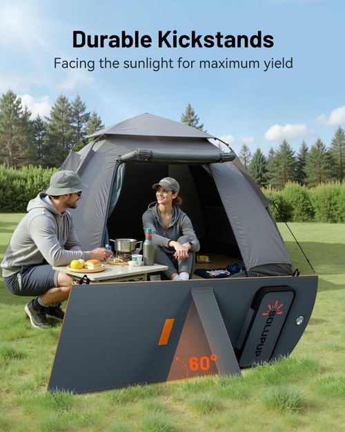 12 Watt Portable Foldable Solar Panel Charger with USB A and USB C Fast Charging Ports, IPX5 Waterproof Solar Charger Compatible with iPhone iPad Samsung Power Banks for Camping Hiking Outdoor Activities