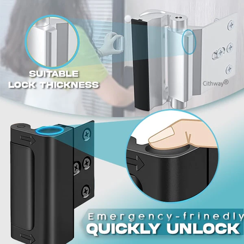 Door reinforcement lock with safety door