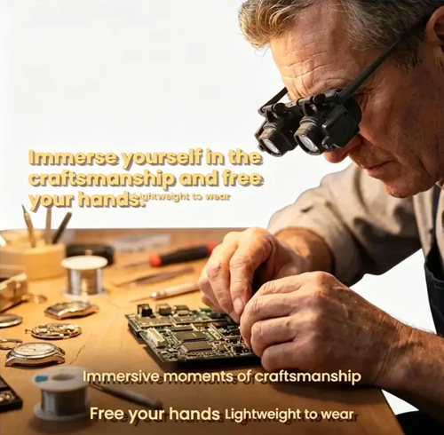 LED precision magnifier for electronics and crafts