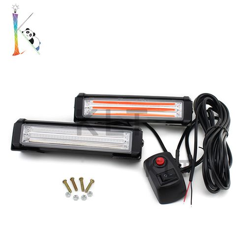 🔥HOT SALE🔥 COD！Car Grille Strobe Light: COB Bar Light, 1-to-2 Yellow High-Intensity Flashing Warning Light for Clearing the Way