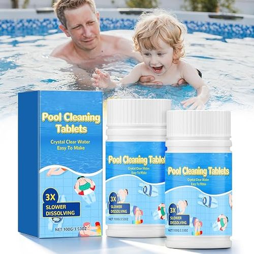Quick Pool Cleaning Tablets (100 Tablets, Free Spray Bottle)