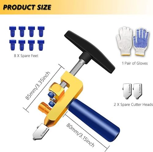 Professional 2-in-1 Ceramic and Glass Tile Cutter - Portable Construction Hand Tool for Perfect Cuts