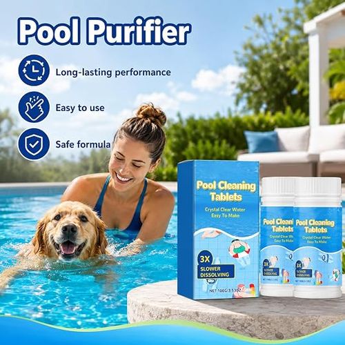 Quick Pool Cleaning Tablets (100 Tablets, Free Spray Bottle)