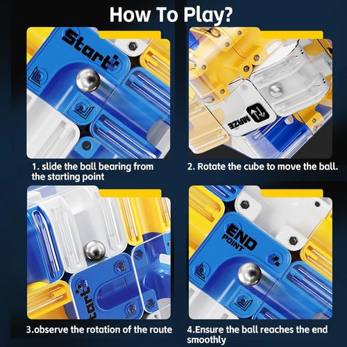 Buy 1 Get 2 3D rolling ball maze cube, fun labyrinth puzzle toy. It helps relieve stress and train logical thinking, suitable for family gatherings and educational entertainment, free shipping and cash on delivery
