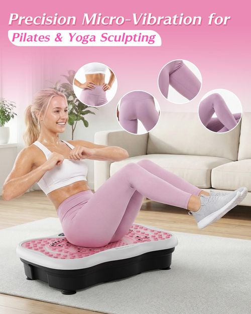 180 speed vibrating fitness platform with 300 lb load capacity, built in Bluetooth and resistance bands, for lymphatic drainage, full body workouts and daily use for men and women, free shipping and cash on delivery
