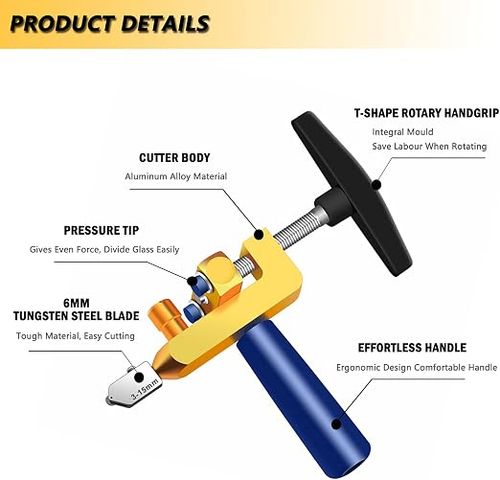 Professional 2-in-1 Ceramic and Glass Tile Cutter - Portable Construction Hand Tool for Perfect Cuts