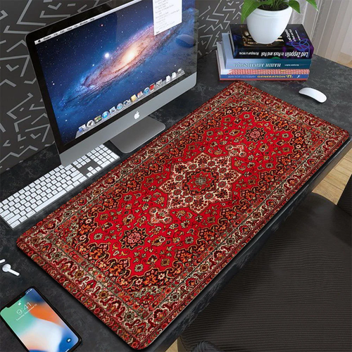 Red Retro-Style Mouse Pad, Natural Rubber Material, Durable & Fade-Resistant