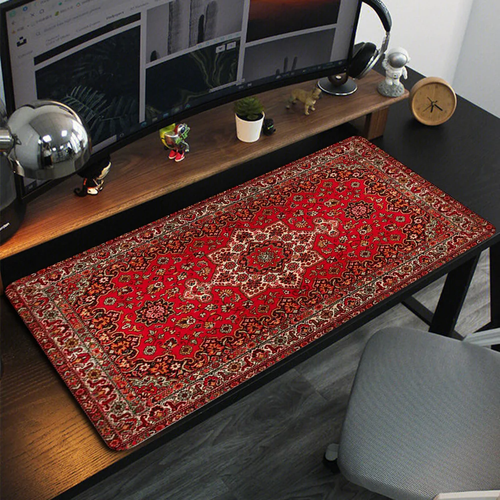 Red Retro-Style Mouse Pad, Natural Rubber Material, Durable & Fade-Resistant