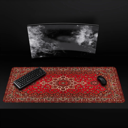 Red Retro-Style Mouse Pad, Natural Rubber Material, Durable & Fade-Resistant