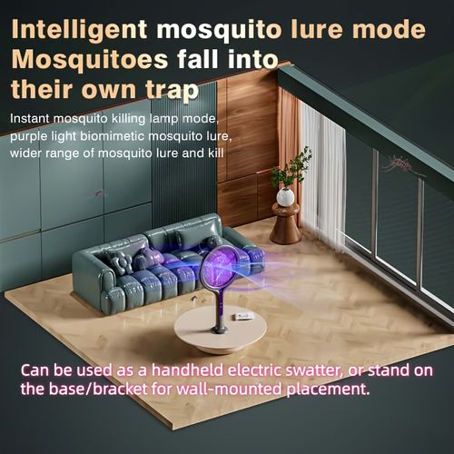 Telescopic Electric Mosquito Swatter with UV Light - Rechargeable for Home