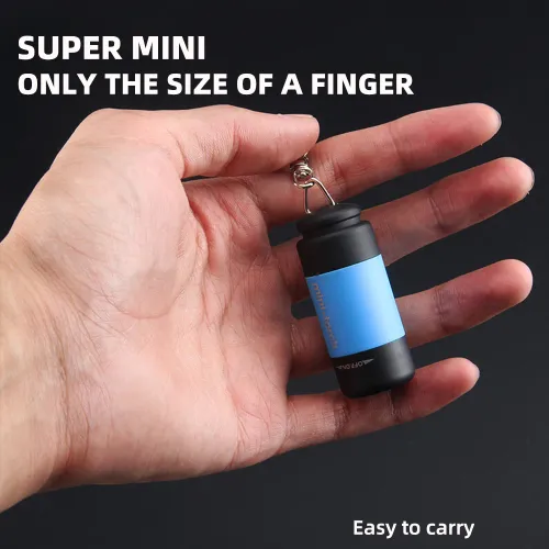 Mini USB Rechargeable Flashlight, 1 Count Keychain Flashlight, Fingertip Flashlight For Outdoor Camping & Hiking