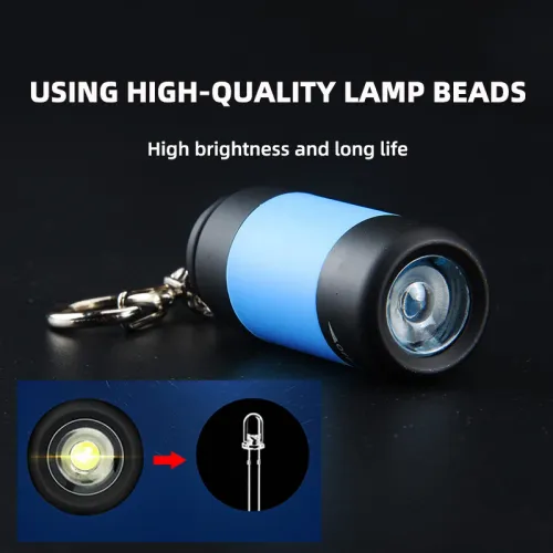 Mini USB Rechargeable Flashlight, 1 Count Keychain Flashlight, Fingertip Flashlight For Outdoor Camping & Hiking