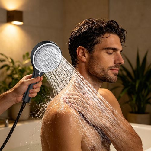 High-Pressure Household Shower Head – Boosted Flow, Large Output for Bathroom Showers