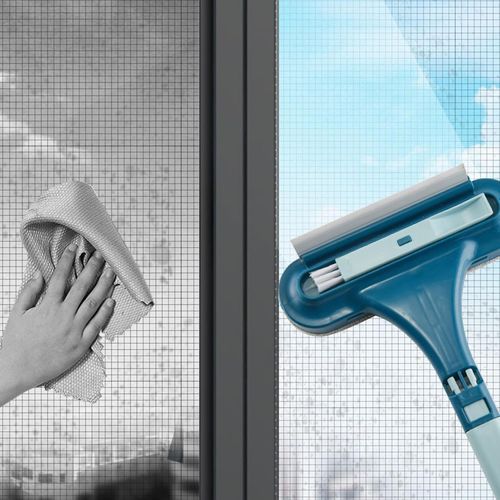 Window Screen Cleaning Brush,Professional Window Screen Cleaner with Dual-Way Brush Head,Detachable Windows Screens Cleaning Brushs Washing Tool,Multi-Purpose CleaningBrush for Patio and Door