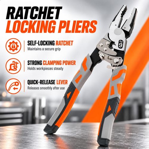 Industrial-Grade Ratcheting Self-Locking Labor-Saving Wire Pliers