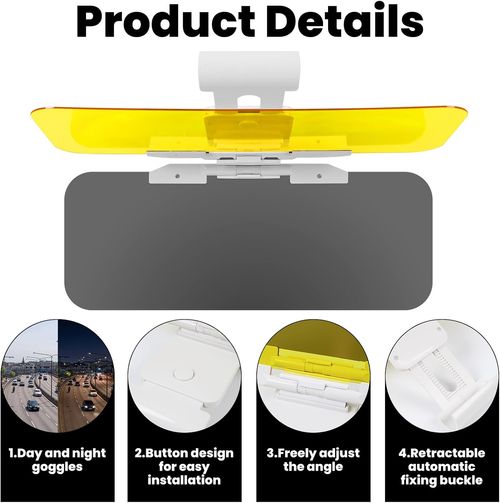 Automotive Day Night Anti-Glare Visor – Night Vision & Anti-Dazzle Shield for Car Sun Visors