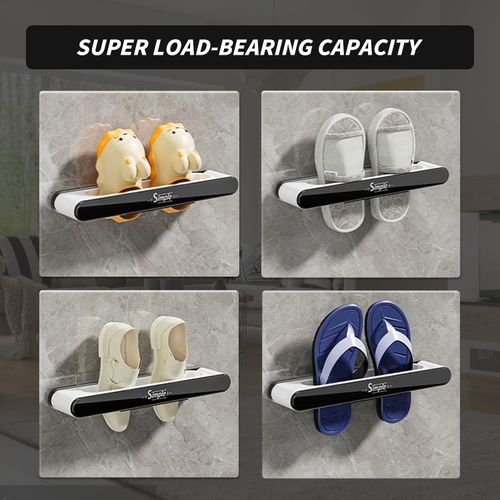 Drill-free bathroom slipper rack – wall-mounted storage organizer for slippers and shoes