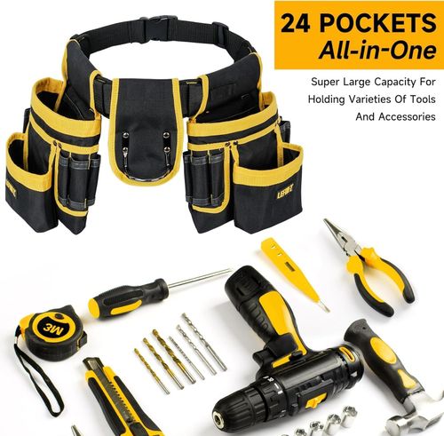 Multifunctional tool organizer pouch – electrician's waist bag with three built-in magnets