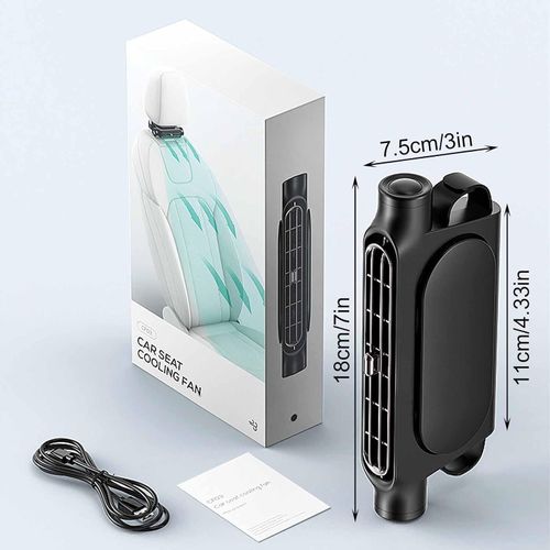 Car Seat Fan for Backseat , Mini Portable Battery Operated Back Seat Baby Quiet Headrest Neck Cooling AC Fan with 3 Adjustable Wind Speeds for All Cars Vehicle RV Truck