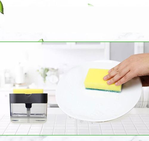 Bathroom Countertop Soap Dispensers Dish Soap Dispenser For Kitchen,Liquid Soap Dispenser,Kitchen Soap Dispenser With Sponge Holder,Sponge Soap Pump Dispenser