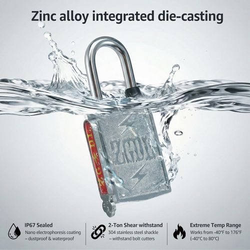 Keyless Hole Magnetic Padlock,  Holeless Waterproof Outdoor Lock, Heavy Duty Rustproof & Anti-Pry Security Lock for Gates, Sheds, Toolbox, Fence, Gym Locker & Cabinets (3 Magnetic Keys Included)