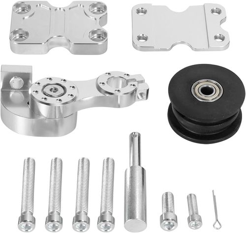 Universal Motorcycle CNC Aluminum Chain Adjuster Tensioner - Automatic Roller Tool for Motocross, Chopper, ATV & Dirt Bike (Silver)