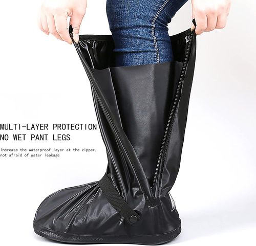 Waterproof Rain Shoe Covers Men Reusable Foldable Rain Snow Boot Shoe Covers with Reflector Non Slip Shoe Protector for Raining Day,Cycling,Gardening,Fishing,Hiking, Farming