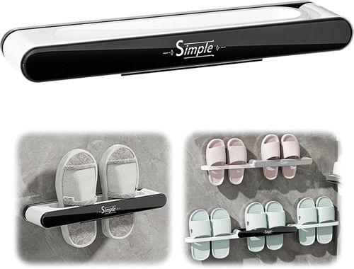 Drill-free bathroom slipper rack – wall-mounted storage organizer for slippers and shoes