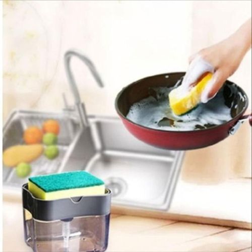 Bathroom Countertop Soap Dispensers Dish Soap Dispenser For Kitchen,Liquid Soap Dispenser,Kitchen Soap Dispenser With Sponge Holder,Sponge Soap Pump Dispenser