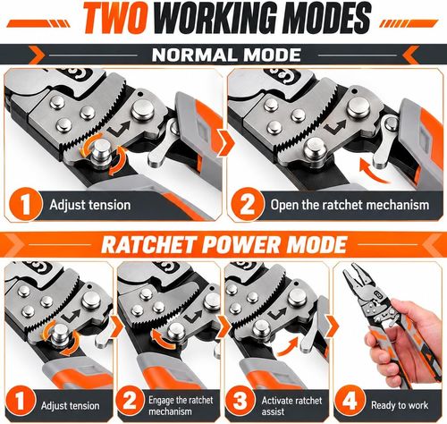Industrial-Grade Ratcheting Self-Locking Labor-Saving Wire Pliers