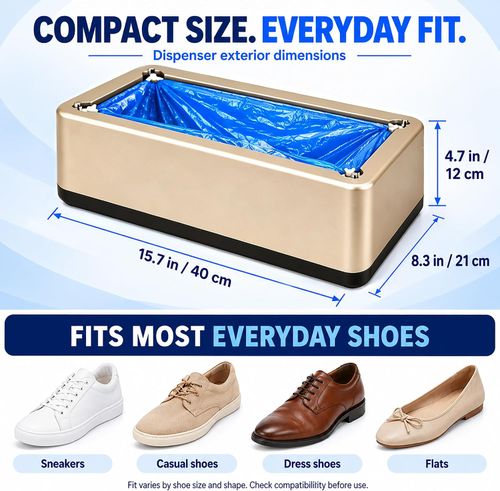 Shoe Covers Dispenser with 100 Shoe Covers for Home,Offices, Factories