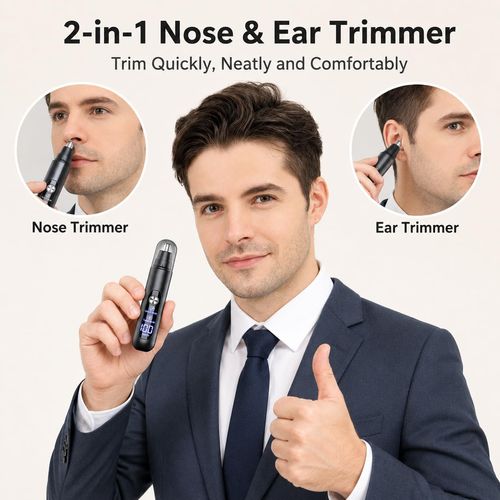 Peculiarity Electric Nose Hair Trimmer, LED Display, 2-Speed Control, Gentle and Turbo Mode, USB Rechargeable, Washable Head