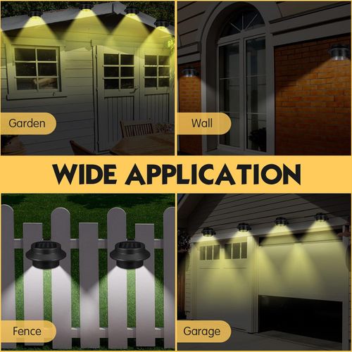 Yinder 1 Pcs Gutter Light Solar Powered, Outdoor Fence Light, Black