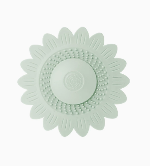 Sunflower-shaped silicone floor drain sink mat – anti-odor, anti-clog, and hair-filtering.