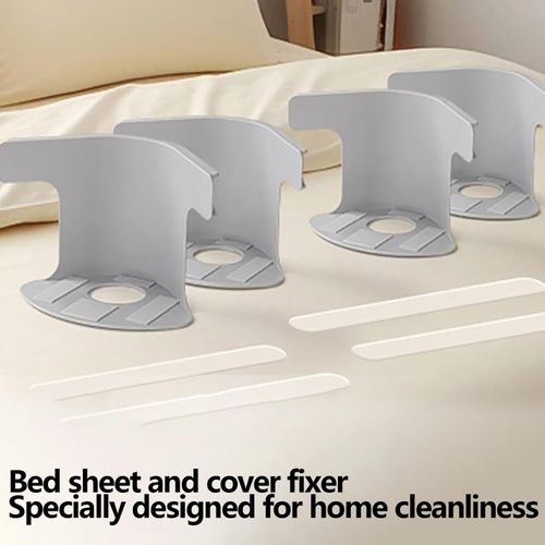 Four-Corner Invisible Non-Slip Sheet Fastener Clips (Slot-Style) – Household Bed Sheet and Cover Holder