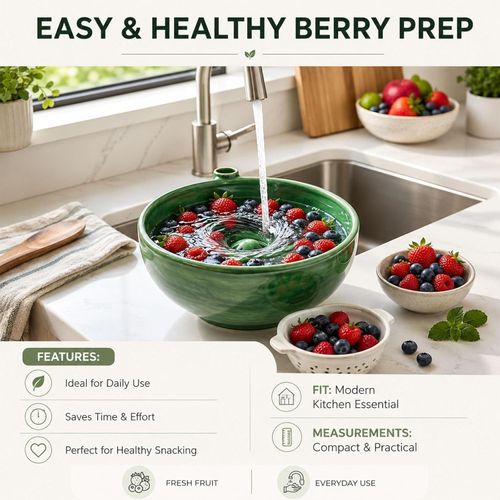 Water-driven automatic rotating berry washing basket