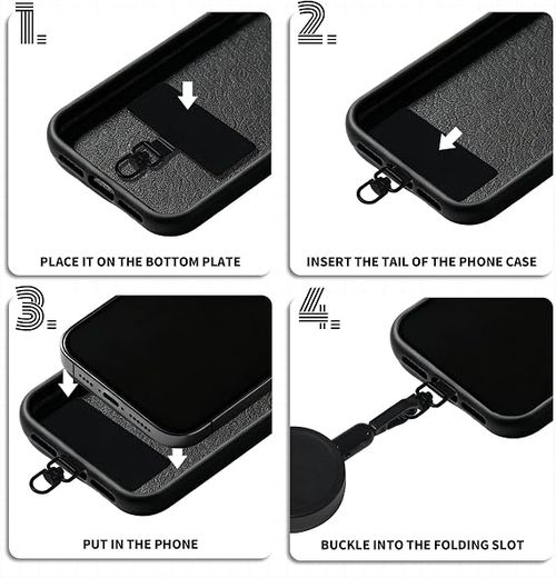 High-strength, multi-purpose retractable tether with auto-recoil and locking carabiner—anti-loss accessory for mobile phones.